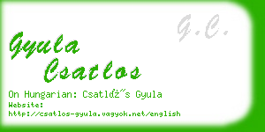 gyula csatlos business card