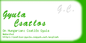 gyula csatlos business card